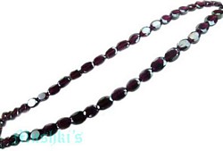 Red Garnet  Flat Oval Faceted - click here for large view